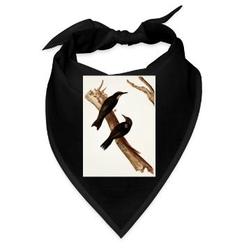Vögel auf einem Zweig - Bandana - Schwarz - Vorne