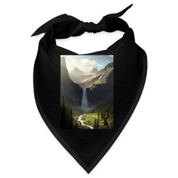 Wasserfall in der Natur - Bandana - Schwarz - Vorne