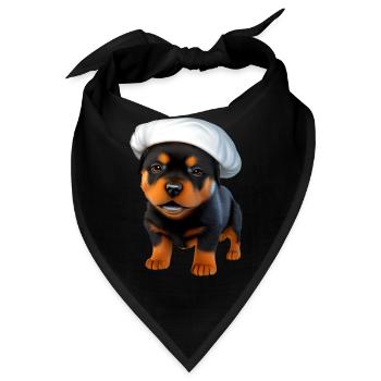 Rottweiler Gastronom Hundewelpe Hunde Kochen Hund - Bandana - Schwarz - Vorne