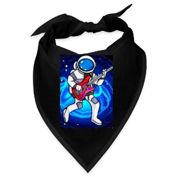 Astronaut spielt Gitarre - Bandana - Schwarz - Vorne