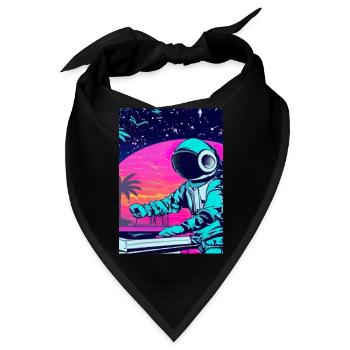 Astronaut DJ im Weltraum - Bandana - Schwarz - Vorne