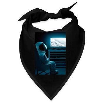Astronaut sieht fern - Bandana - Schwarz - Vorne