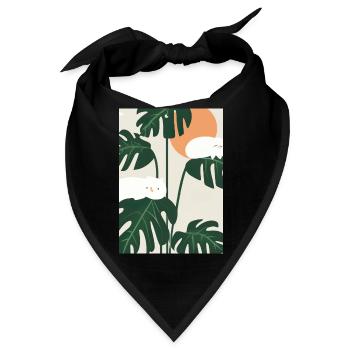 Katzen auf Leafs - Bandana - Schwarz - Vorne