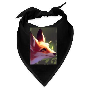 Niedliche Fuchs-Malerei - Bandana - Schwarz - Vorne