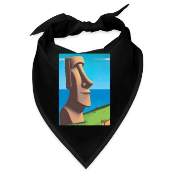 Monumentale Moai-Statuen - Bandana - Schwarz - Vorne