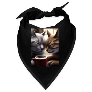 Two Cats Kaffee - Bandana - Schwarz - Vorne