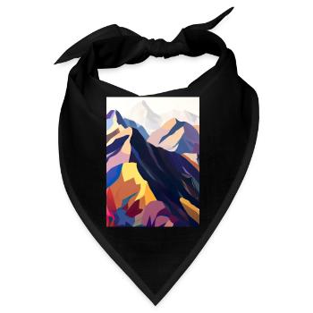 Bunte Berge - Bandana - Schwarz - Vorne