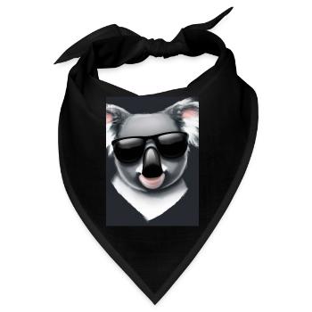 Koala mit Sonnenbrille - Bandana - Schwarz - Vorne