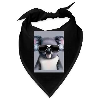 Koala mit Sonnenbrille - Bandana - Schwarz - Vorne