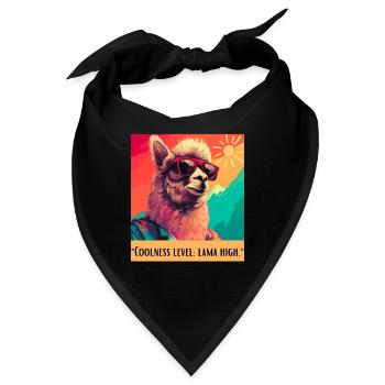 Coolness level lama high - Bandana - Schwarz - Vorne