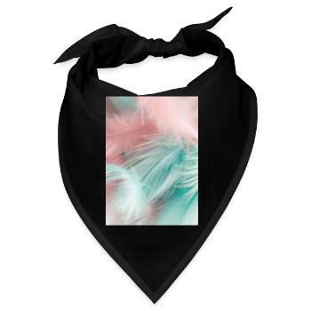 Pastellfarbene Federn - Bandana - Schwarz - Vorne