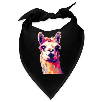 Lama - Bandana - Schwarz - Vorne