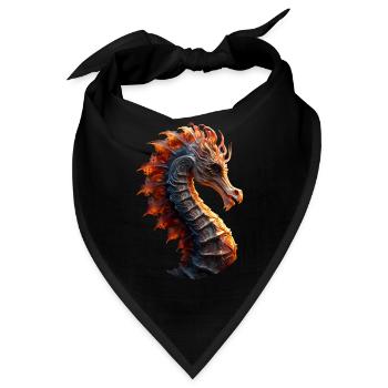 Seepferdchen - Bandana - Schwarz - Vorne