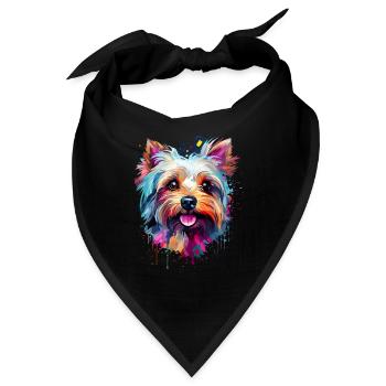 Yorkshire Terrier Colorful - Bandana - Schwarz - Vorne