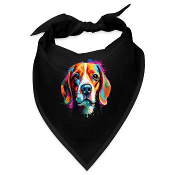 Beagle Colorful - Bandana - Schwarz - Vorne