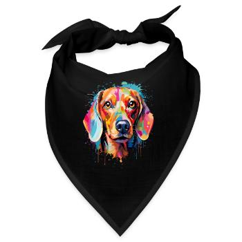 Dackel Colorful - Bandana - Schwarz - Vorne