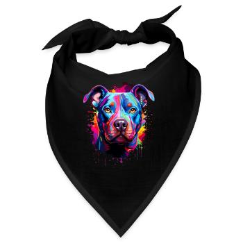 Pitbull Colorful - Bandana - Schwarz - Vorne