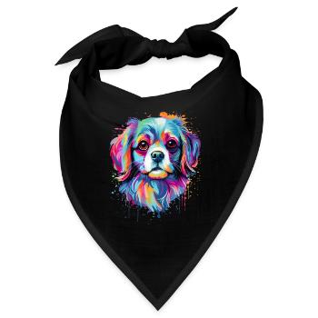 Pekingese Colorful - Bandana - Schwarz - Vorne
