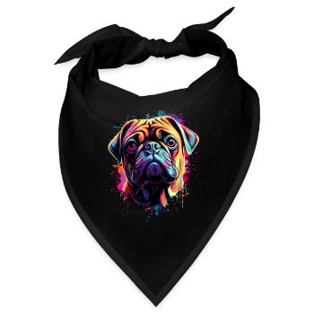 Mops Colorful - Bandana - Schwarz - Vorne