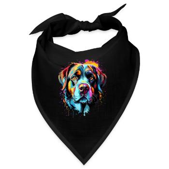 Saint Bernard Colorful - Bandana - Schwarz - Vorne