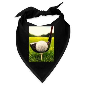 Golfball Abschlag - Bandana - Schwarz - Vorne