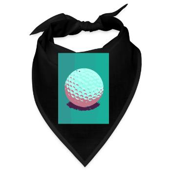Retro-Golfball - Bandana - Schwarz - Vorne