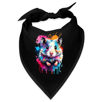 Hamster Farbenfroh - Feldhamster Goldhamster Nager - Bandana - Schwarz - Vorne