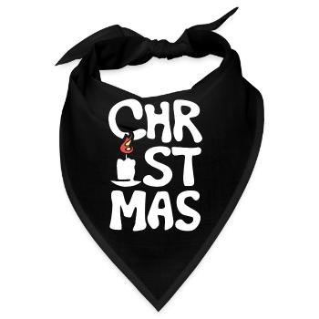 cristmas Kerze font Schriftzug Logo Weihnachten - Bandana - Schwarz - Vorne