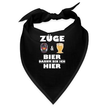 Zug und Bier Fan - Bandana - Schwarz - Vorne
