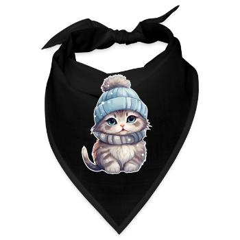 Winter Katze - Bandana - Schwarz - Vorne