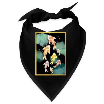 Koi-Karpfen Goldene Nacht - Bandana - Schwarz - Vorne