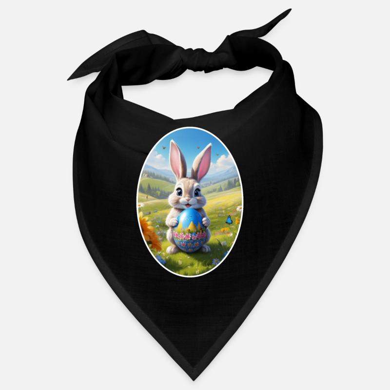 Easter Bunny with Egg, Oval Bandana