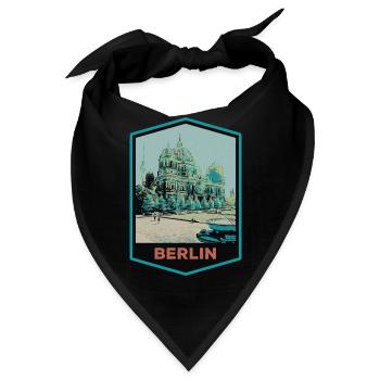 Illustration Dom des Berliner Doms - Bandana - Schwarz - Vorne