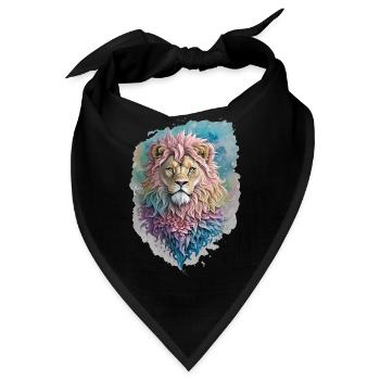 Löwe Wasserfarbe - Bandana - Schwarz - Vorne