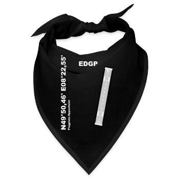 Flugplatz EDGP Design mit Namen und Koordinaten - Bandana - Schwarz - Vorne