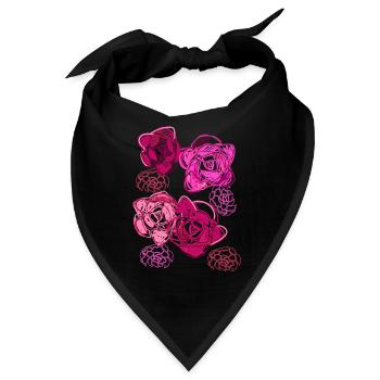 Rosen, Blumen,illustration,Rose - Bandana - Schwarz - Vorne