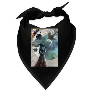 Mystische Frau in Pestdoktor Maske - Bandana - Schwarz - Vorne