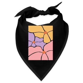 Boho Flora Blumen - Bandana - Schwarz - Vorne
