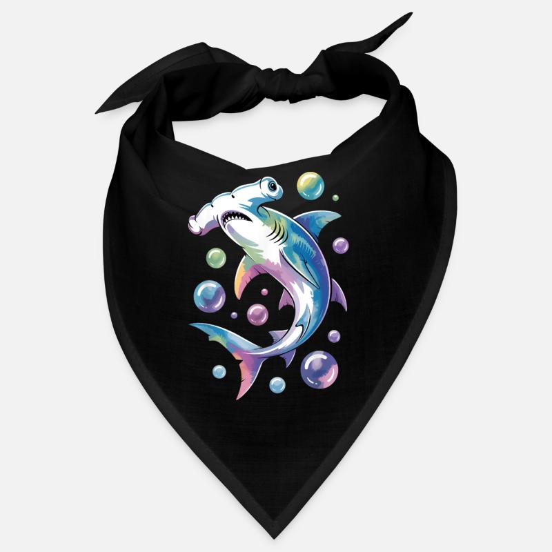 Vibrant Shark with Bubble Accents Bandana