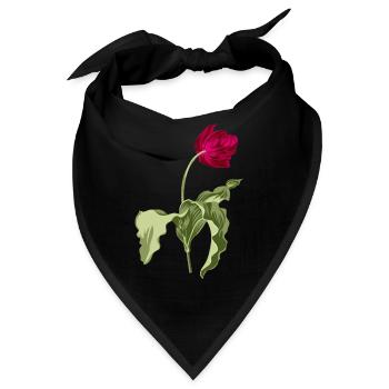 Elegante Tulpe-Illustration - Bandana - Schwarz - Vorne