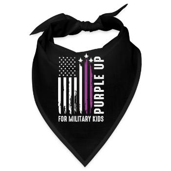 USA-Flagge mit Militäranhänger für Kinder - Bandana - Schwarz - Vorne