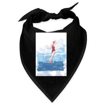 Frau in rotem Badeanzug schaukelt am meer - Bandana - Schwarz - Vorne