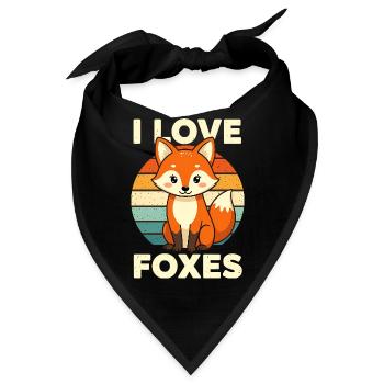 Fuchs süß niedlich Waldtier Illustration Tier Wald - Bandana - Schwarz - Vorne