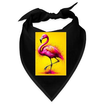 Flamingo - Bandana - Schwarz - Vorne
