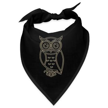 Goldene Eule - Bandana - Schwarz - Vorne