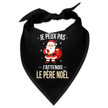 Ich warte auf den Weihnachtsmann – Humor - Bandana - Schwarz - Vorne