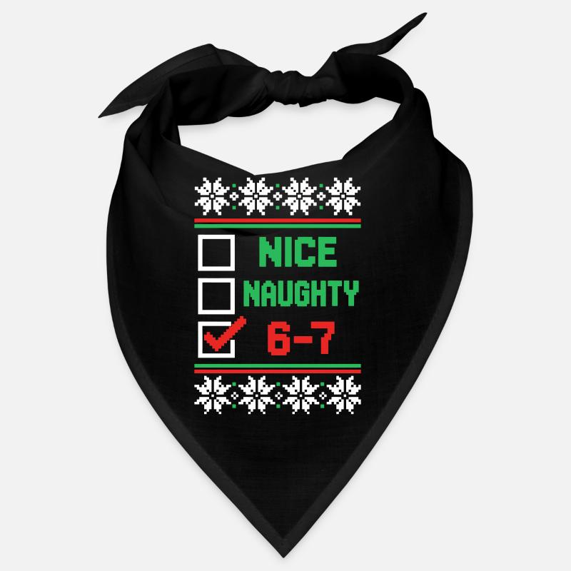 Nice Naughty 6-7 Ugly Christmas Sweater Brainrot Bandana