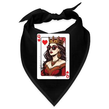 Königin-Herz-Karte passt zum Valentinstags-Liebespaar - Bandana - Schwarz - Vorne