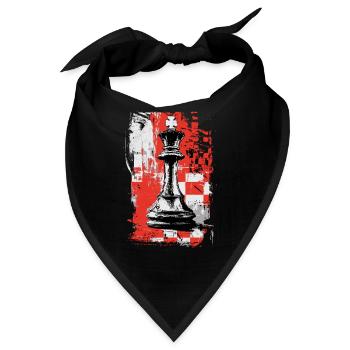 Schach König – Grunge Strategie Motiv - Bandana - Schwarz - Vorne