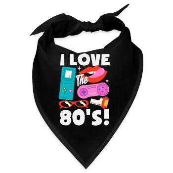 Retro Back to the 80s Vintage Design - Bandana - Schwarz - Vorne